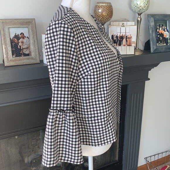 Blazer jacket Gingham open front size S - Picture 3 of 6